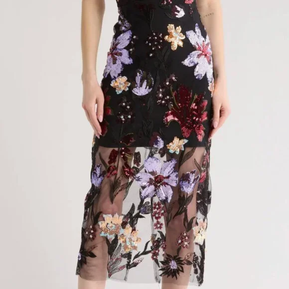 Sam Edelman | Dresses | Sam Edelman Night Black Sequined Dress | Poshmark